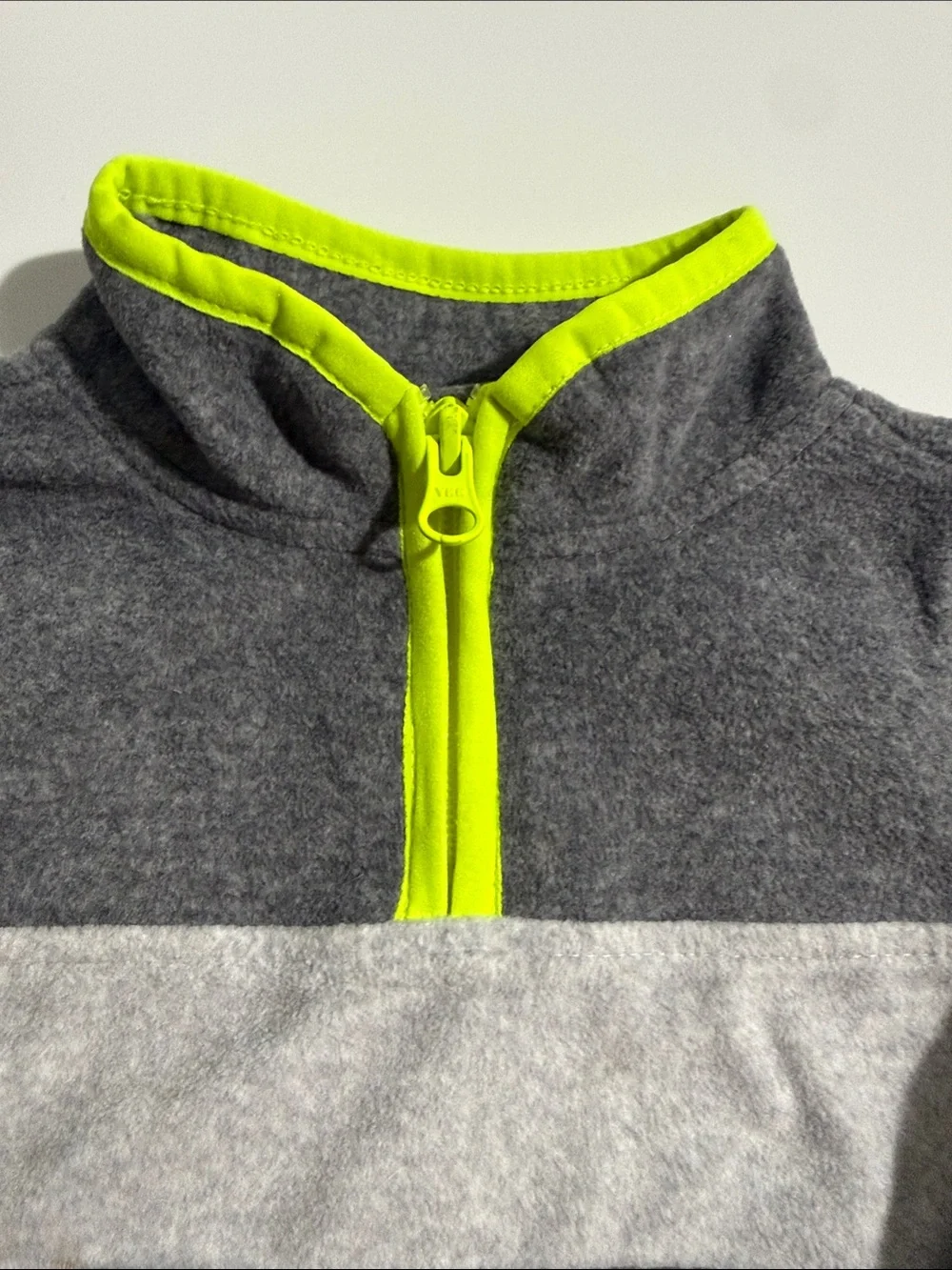 OshKosh B'gosh Gray Fleece Pullover with Neon Yellow Accents